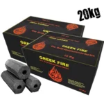 Greek Fire Holzkohlebriketts 20kg - rauchfreie Profi Holzkohle